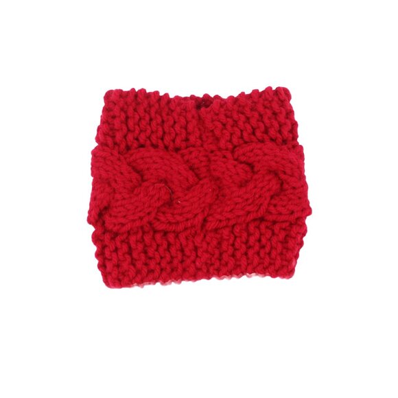 Handmade Hand Knit Cherry Red Cable Knit Candle Cozy - Picture 4 of 4